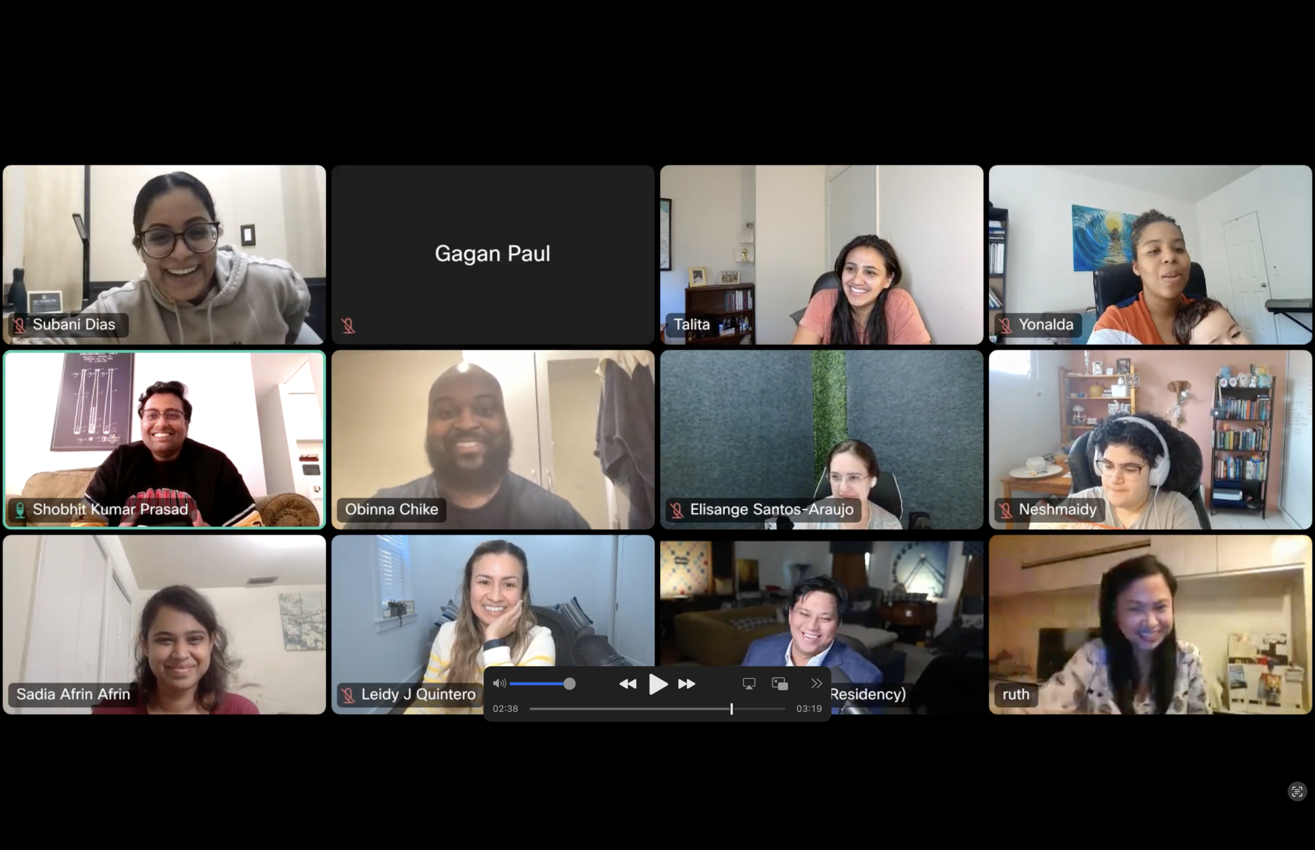 Real MissionMed group mentorship session with multiple students on a video call