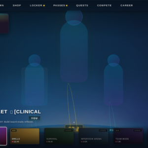 MissionMed Arena lobby showing Daily Gauntlet and Drills modes
